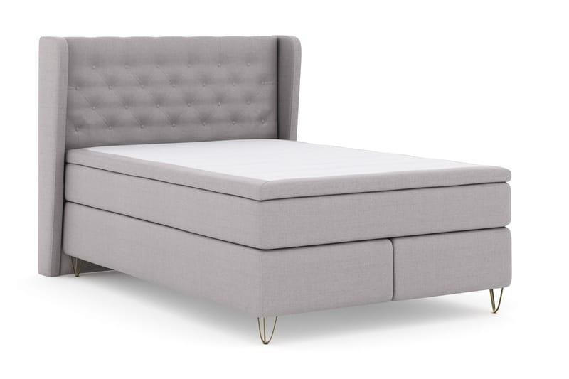Select No 4 Komplett Sängpaket 140x200 Fast - Ljusgrå/Metall V-form - Products - Möbler - Säng - Kontinentalsäng