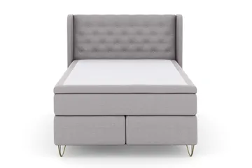 Select No 4 Komplett Sängpaket 140x200 Fast - Ljusgrå/Metall V-form - Products - Möbler - Säng - Kontinentalsäng