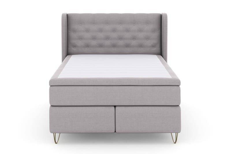 Select No 4 Komplett Sängpaket 140x200 Fast - Ljusgrå/Metall V-form - Products - Möbler - Säng - Kontinentalsäng