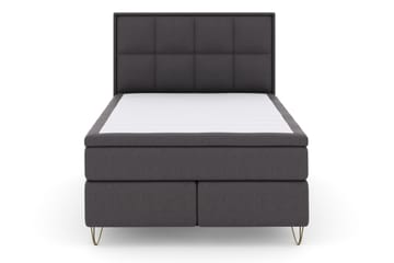 Select No 4 Komplett Sängpaket 140x200 Fast - Mörkgrå/Metall V-form - Products - Möbler - Säng - Kontinentalsäng