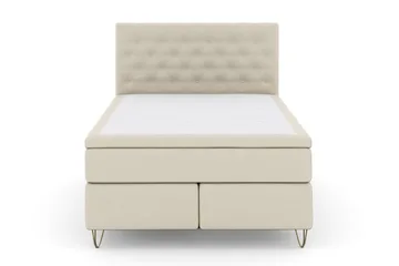 Select No 4 Komplett Sängpaket 140x200 Medium - Beige/Metall V-form - Products - Möbler - Säng - Kontinentalsäng
