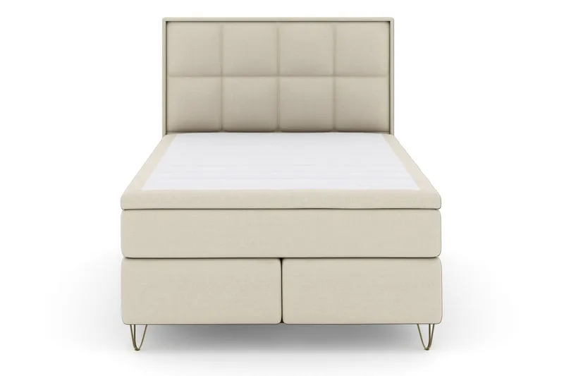 Select No 4 Komplett Sängpaket 160x200 Fast - Beige/Metall V-form - Products - Möbler - Säng - Kontinentalsäng