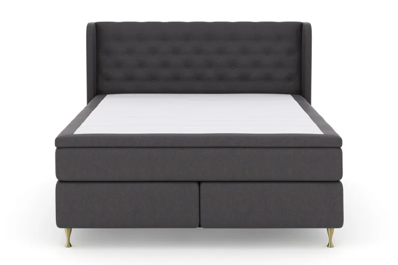 Select No 4 Komplett Sängpaket 160x200 Fast - Mörkgrå/Guld - Products - Möbler - Säng - Kontinentalsäng
