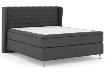 Select No 4 Komplett Sängpaket 160x200 Fast - Mörkgrå/Guld - Products - Möbler - Säng - Kontinentalsäng