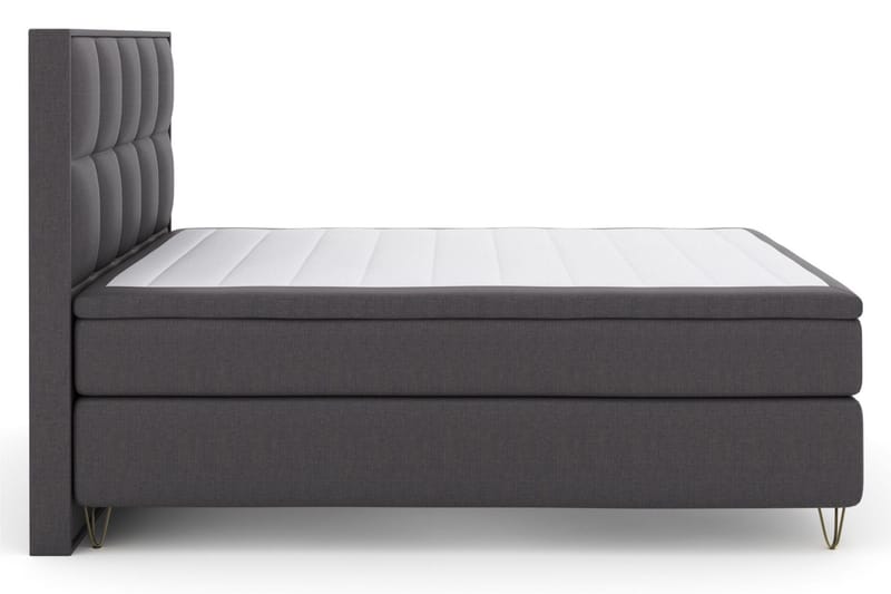 Select No 4 Komplett Sängpaket 160x200 Fast - Mörkgrå/Metall V-form - Products - Möbler - Säng - Kontinentalsäng