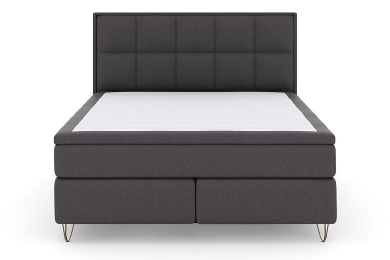 Select No 4 Komplett Sängpaket 160x200 Fast - Mörkgrå/Metall V-form - Products - Möbler - Säng - Kontinentalsäng