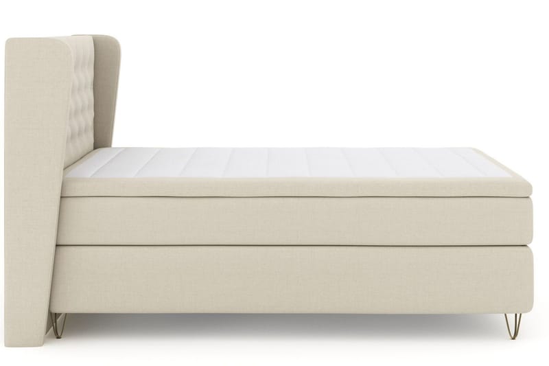 Select No 4 Komplett Sängpaket 160x200 Fast/Medium - Beige/Metall V-form - Products - Möbler - Säng - Kontinentalsäng