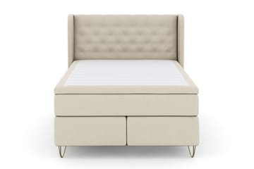 Select No 4 Komplett Sängpaket 160x200 Fast/Medium - Beige/Metall V-form - Products - Möbler - Säng - Kontinentalsäng