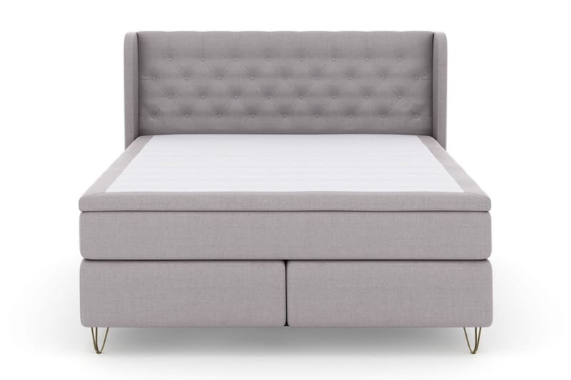Select No 4 Komplett Sängpaket 160x200 Fast/Medium - Ljusgrå/Metall V-form - Products - Möbler - Säng - Kontinentalsäng