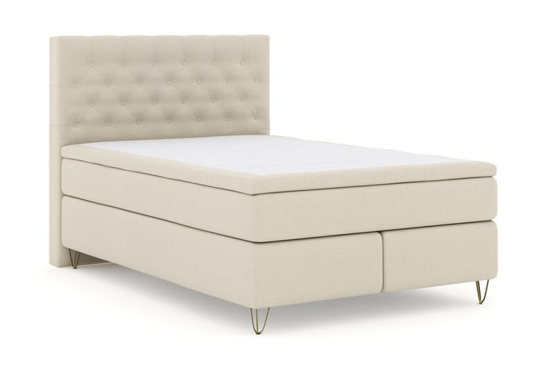 Select No 4 Komplett Sängpaket 160x200 Medium - Beige/Metall V-form - Products - Möbler - Säng - Kontinentalsäng