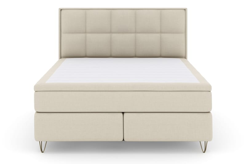Select No 4 Komplett Sängpaket 180x200 Fast - Beige/Metall V-form - Products - Möbler - Säng - Kontinentalsäng