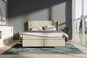 Select No 4 Komplett Sängpaket 180x200 Fast - Beige/Metall V-form - Products - Möbler - Säng - Kontinentalsäng
