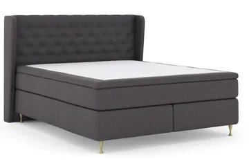 Select No 4 Komplett Sängpaket 180x200 Fast - Mörkgrå/Guld - Products - Möbler - Säng - Kontinentalsäng