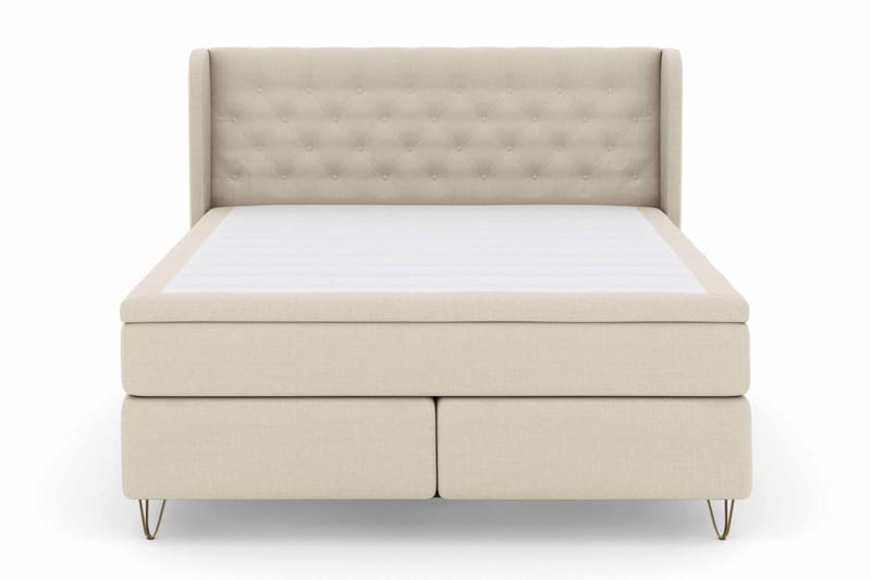 Select No 4 Komplett Sängpaket 180x200 Fast/Medium - Beige/Metall V-form - Products - Möbler - Säng - Kontinentalsäng