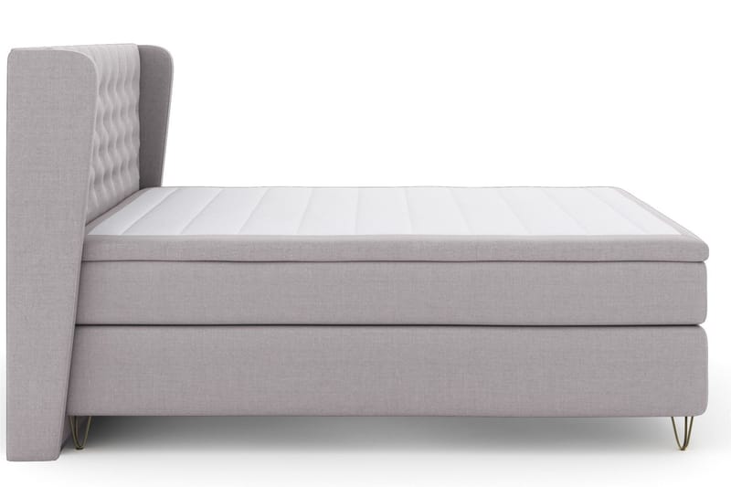 Select No 4 Komplett Sängpaket 180x200 Fast/Medium - Ljusgrå/Metall V-form - Products - Möbler - Säng - Kontinentalsäng
