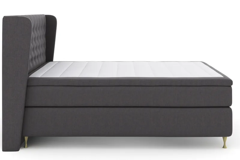 Select No 4 Komplett Sängpaket 180x200 Fast/Medium - Mörkgrå/Guld - Products - Möbler - Säng - Kontinentalsäng