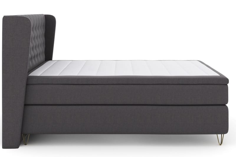 Select No 4 Komplett Sängpaket 180x200 Fast/Medium - Mörkgrå/Metall V-form - Products - Möbler - Säng - Kontinentalsäng