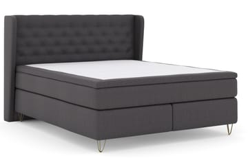 Select No 4 Komplett Sängpaket 180x200 Fast/Medium - Mörkgrå/Metall V-form - Products - Möbler - Säng - Kontinentalsäng