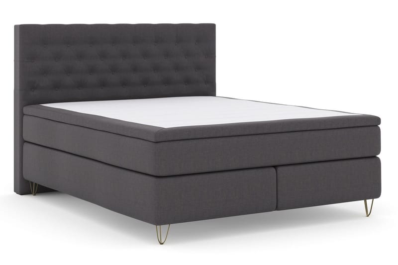 Select No 4 Komplett Sängpaket 180x200 Fast/Medium - Mörkgrå/Metall V-form - Products - Möbler - Säng - Kontinentalsäng