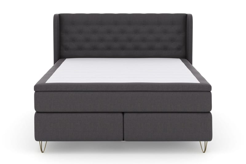 Select No 4 Komplett Sängpaket 180x200 Fast/Medium - Mörkgrå/Metall V-form - Products - Möbler - Säng - Kontinentalsäng