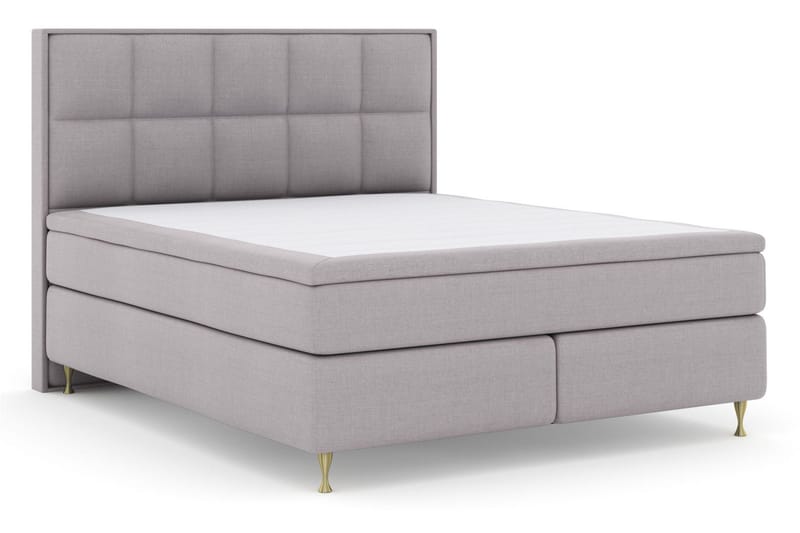 Select No 4 Komplett Sängpaket 180x200 Medium - Ljusgrå/Guld - Products - Möbler - Säng - Kontinentalsäng