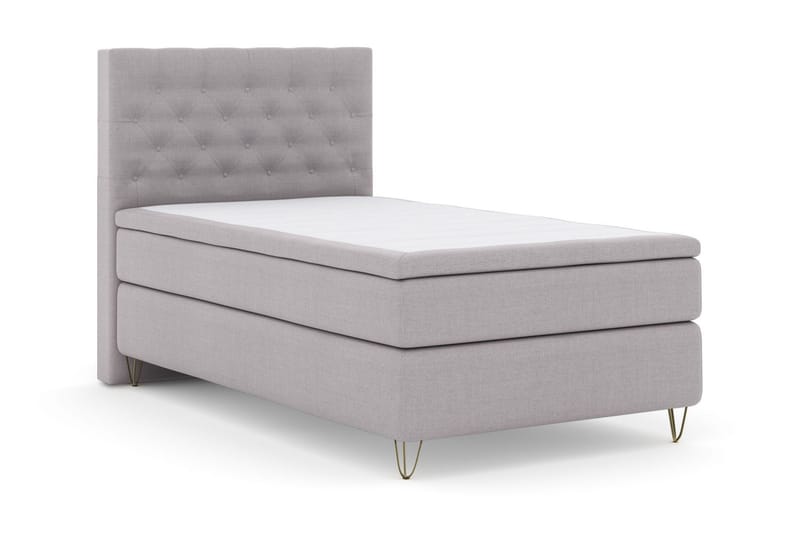 Select No 4 Kontinentalsäng 120x200 Medium - Ljusgrå/Metall V-Form - Products - Möbler - Säng - Enkelsäng