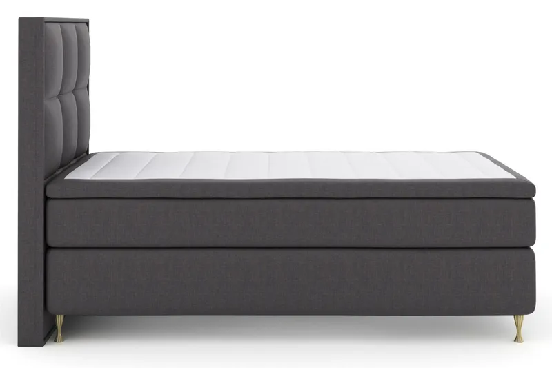 Select No 5 Komplett Sängpaket 120x200 Fast Watergel - Mörkgrå/Metall V-form - Products - Möbler - Säng - Enkelsäng