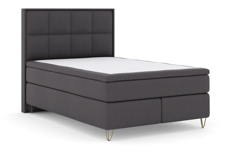 Select No 5 Komplett Sängpaket 140x200 Medium Latex - Mörkgrå/Metall V-form - Products - Möbler - Säng - Kontinentalsäng