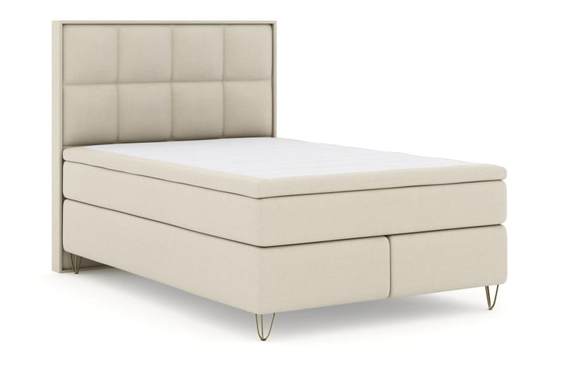 Select No 5 Komplett Sängpaket 160x200 Fast/Medium Latex - Beige/Metall V-form - Products - Möbler - Säng - Kontinentalsäng