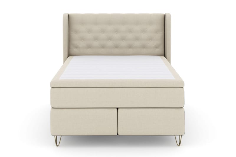 Select No 5 Komplett Sängpaket 160x200 Fast/Medium Watergel - Beige/Metall V-form - Products - Möbler - Säng - Kontinentalsäng
