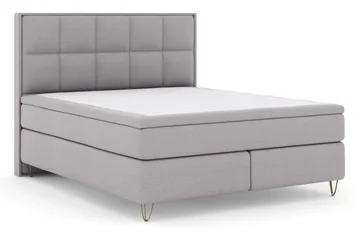 Select No 5 Komplett Sängpaket 160x200 Fast/Medium Watergel - Ljusgrå/Metall V-form - Products - Möbler - Säng - Kontinentalsäng