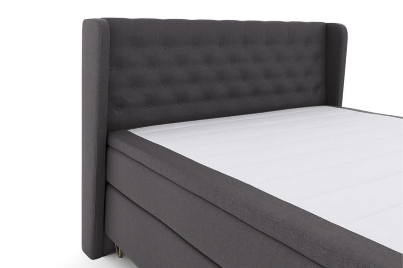 Select No 5 Komplett Sängpaket 160x200 Fast/Medium Watergel - Mörkgrå/Metall V-form - Products - Möbler - Säng - Kontinentalsäng