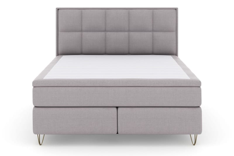 Select No 5 Komplett Sängpaket 210x210 Fast Watergel - Ljusgrå/Metall V-form - Products - Möbler - Säng - Kontinentalsäng