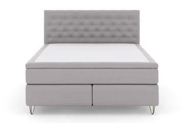 Select No 5 Komplett Sängpaket 210x210 Fast/Medium Latex - Ljusgrå/Metall V-form - Products - Möbler - Säng - Kontinentalsäng