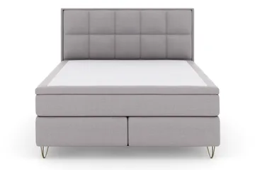 Select No 5 Komplett Sängpaket 210x210 Fast/Medium Latex - Ljusgrå/Metall V-form - Products - Möbler - Säng - Kontinentalsäng