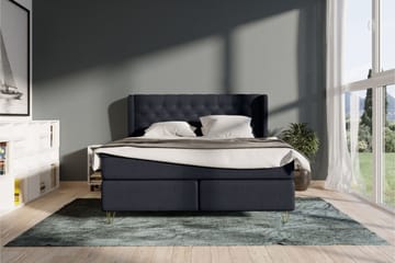 Select No 5 Komplett Sängpaket 210x210 Fast/Medium Watergel - Blå/Metall V-form - Products - Möbler - Säng - Kontinentalsäng