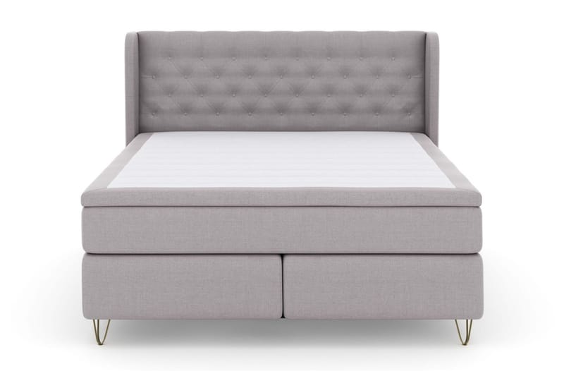 Select No 5 Komplett Sängpaket 210x210 Fast/Medium Watergel - Ljusgrå/Metall V-form - Products - Möbler - Säng - Kontinentalsäng