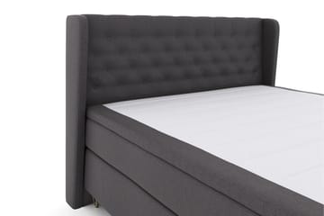 Select No 5 Komplett Sängpaket 210x210 Fast/Medium Watergel - Mörkgrå/Metall V-form - Products - Möbler - Säng - Kontinentalsäng