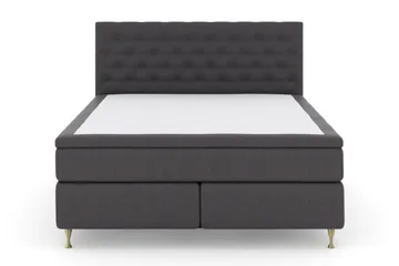 Select No 5 Kontinentalsäng 180x200 Fast Latex - Mörkgrå/Guld - Products - Möbler - Säng - Kontinentalsäng