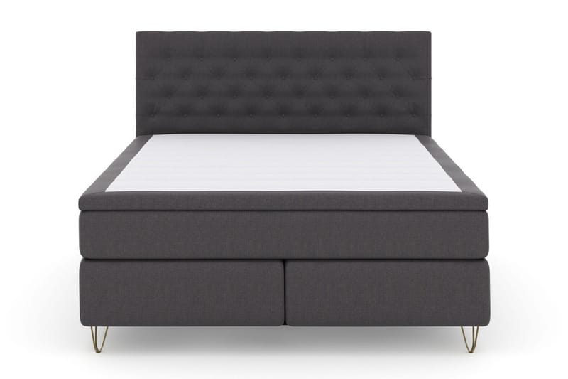 Select No 5 Kontinentalsäng 180x200 Fast Watergel - Mörkgrå/Metall V-Form - Products - Möbler - Säng - Kontinentalsäng