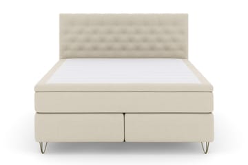 Select No 5 Kontinentalsäng 210x210 Fast/Medium Watergel - Beige/Metall V-Form - Products - Möbler - Säng - Kontinentalsäng