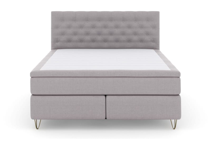 Select No 5 Kontinentalsäng 210x210 Fast/Medium Watergel - Ljusgrå/Metall V-Form - Products - Möbler - Säng - Kontinentalsäng