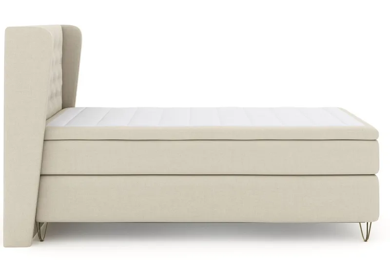 Select No 6 Komplett Sängpaket 120x200 Fast Memory/Pocket - Beige/Metall V-form - Products - Möbler - Säng - Enkelsäng