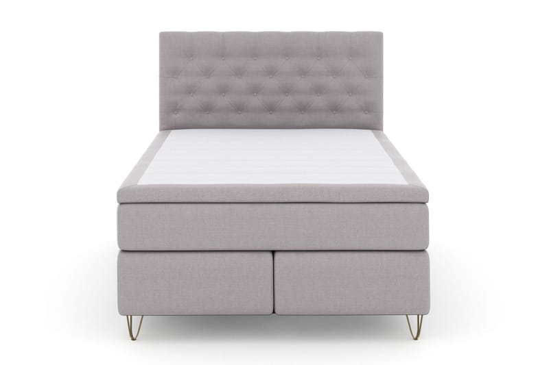 Select No 6 Komplett Sängpaket 140x200 Fast Watergel - Ljusgrå/Metall V-form - Products - Möbler - Säng - Kontinentalsäng
