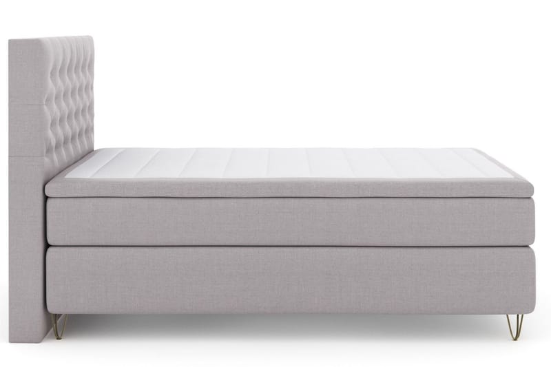 Select No 6 Komplett Sängpaket 140x200 Fast Watergel - Ljusgrå/Metall V-form - Products - Möbler - Säng - Kontinentalsäng