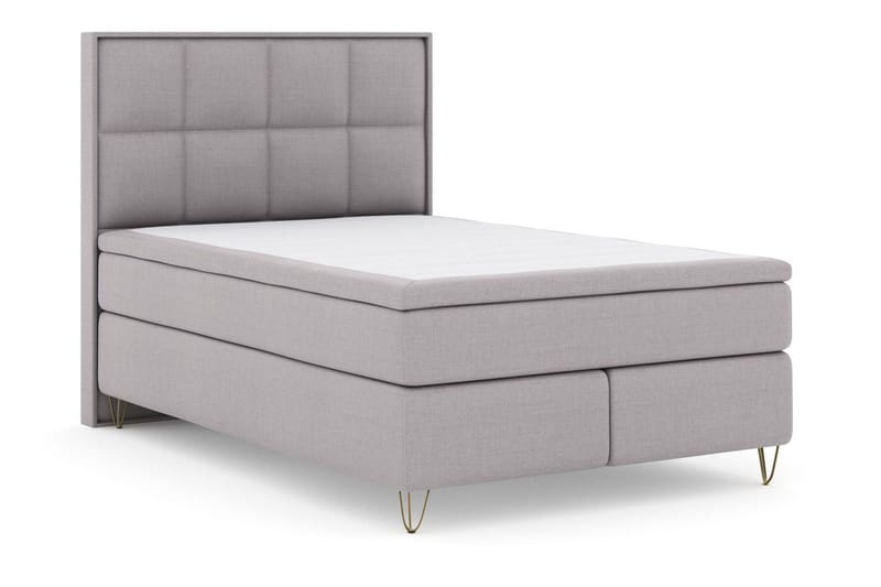 Select No 6 Komplett Sängpaket 140x200 Medium Latex/Memory - Ljusgrå/Metall V-form - Products - Möbler - Säng - Kontinentalsäng