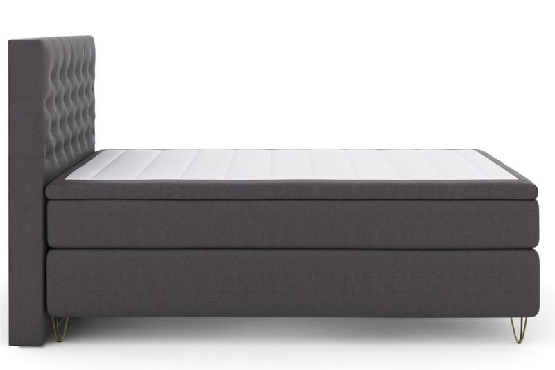 Select No 6 Kontinentalsäng 140x200 Fast Memory/Pocket - Mörkgrå/Metall V-Form - Products - Möbler - Säng - Kontinentalsäng