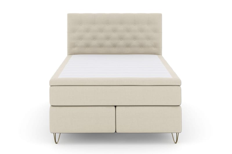 Select No 6 Kontinentalsäng 160x200 Fast/Medium Latex/Memory - Beige/Metall V-Form - Products - Möbler - Säng - Kontinentalsäng
