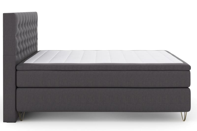 Select No 6 Kontinentalsäng 160x200 Fast/Medium Watergel - Mörkgrå/Metall V-Form - Products - Möbler - Säng - Kontinentalsäng