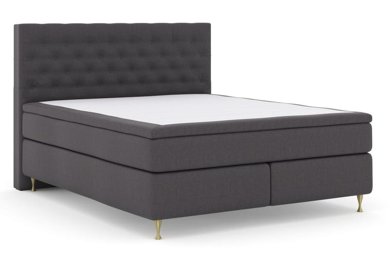 Select No 6 Kontinentalsäng 160x200 F/M Memory/Pocket - Mörkgrå/Guld - Products - Möbler - Säng - Kontinentalsäng